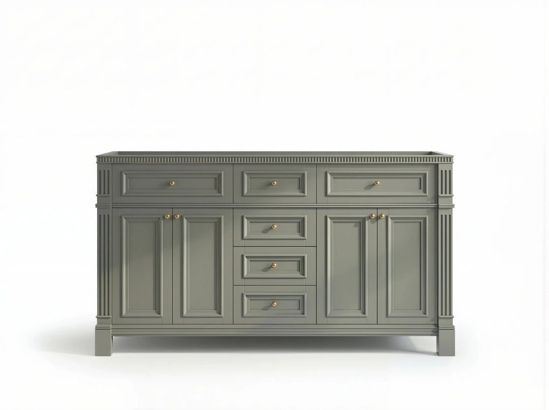 Paris 60 in. W x 22 in. D Double Sink Bathroom Vanity | 
              
                Evergreen
                
                  
             - PRS_EGN_CA_GL_60D - photo №22