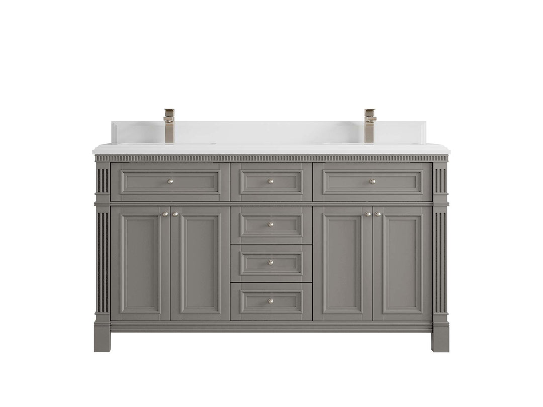 Paris 60 in. W x 22 in. D Double Sink Bathroom Vanity - Willow Bath and Vanity