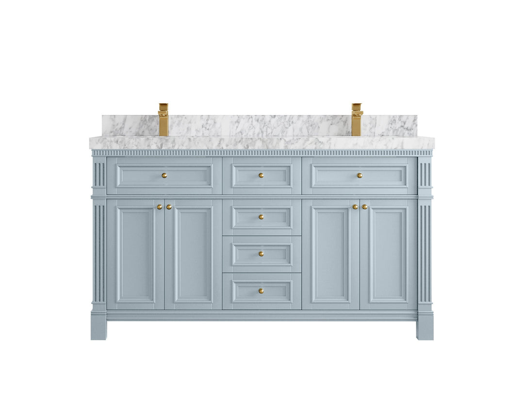 Paris 60 in. W x 22 in. D Double Sink Bathroom Vanity - Willow Bath and Vanity
