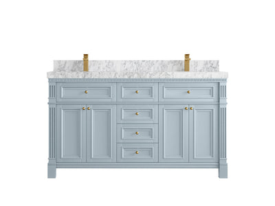 Paris 60 in. W x 22 in. D Double Sink Bathroom Vanity - Willow Bath and Vanity