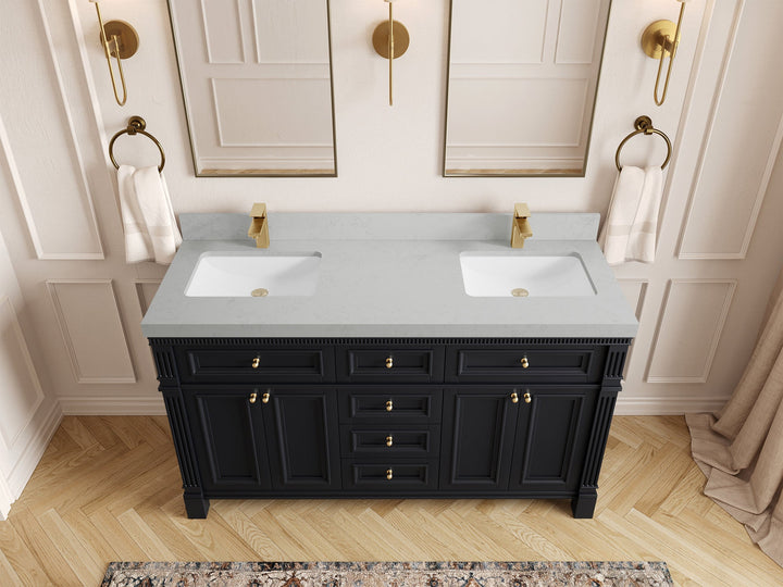 Paris 60 in. W x 22 in. D Double Sink Bathroom Vanity - photo 21