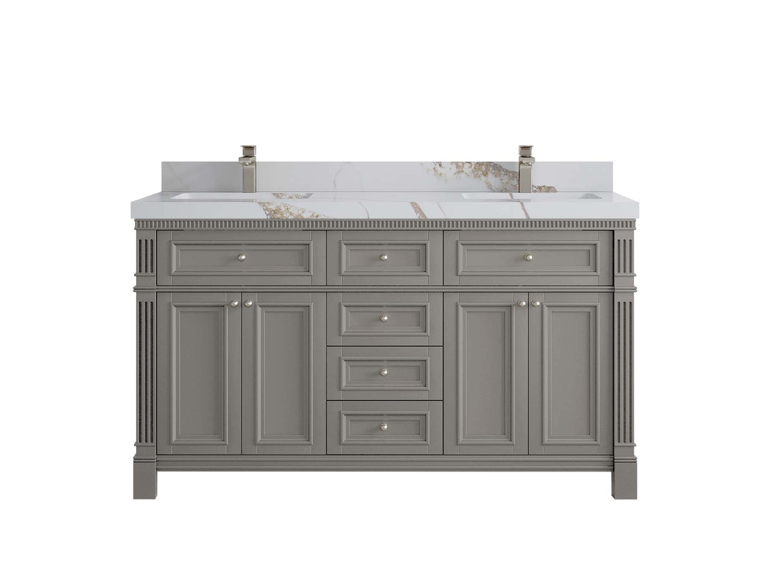 Paris 60 in. W x 22 in. D Double Sink Bathroom Vanity - Willow Bath and Vanity