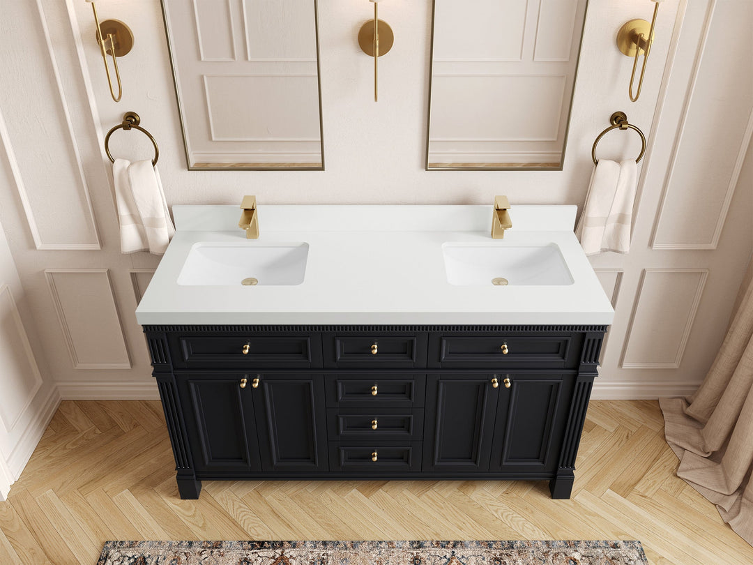 Paris 60 in. W x 22 in. D Double Sink Bathroom Vanity - Willow Bath and Vanity