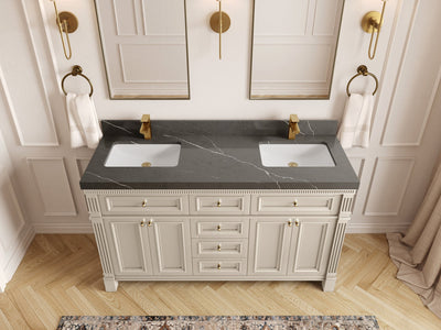 Paris 60 in. W x 22 in. D Double Sink Bathroom Vanity - Willow Bath and Vanity