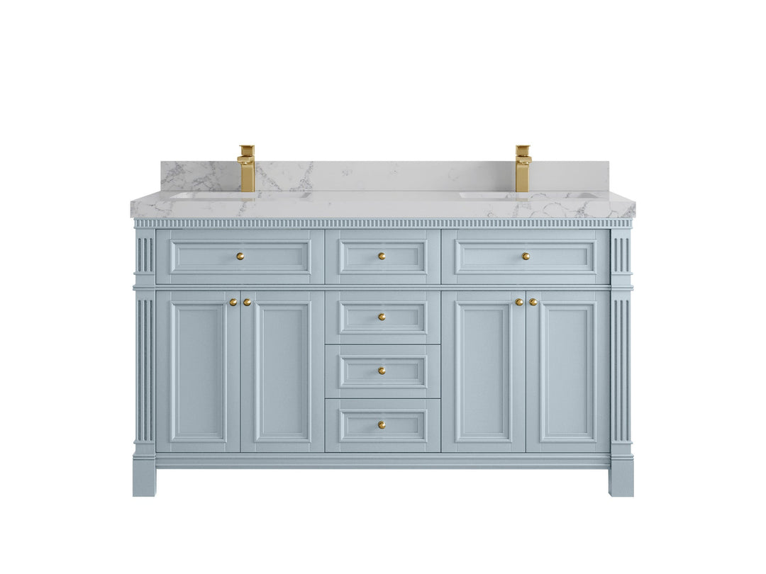 Paris 60 in. W x 22 in. D Double Sink Bathroom Vanity - Willow Bath and Vanity