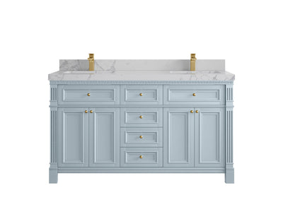 Paris 60 in. W x 22 in. D Double Sink Bathroom Vanity - Willow Bath and Vanity