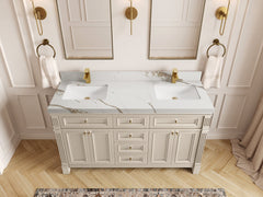 Paris 60 in. W x 22 in. D Double Sink Bathroom Vanity - photo 9