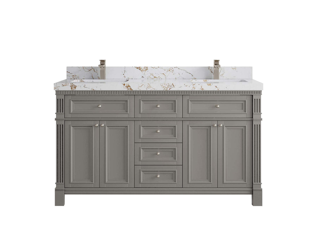 Paris 60 in. W x 22 in. D Double Sink Bathroom Vanity - Willow Bath and Vanity