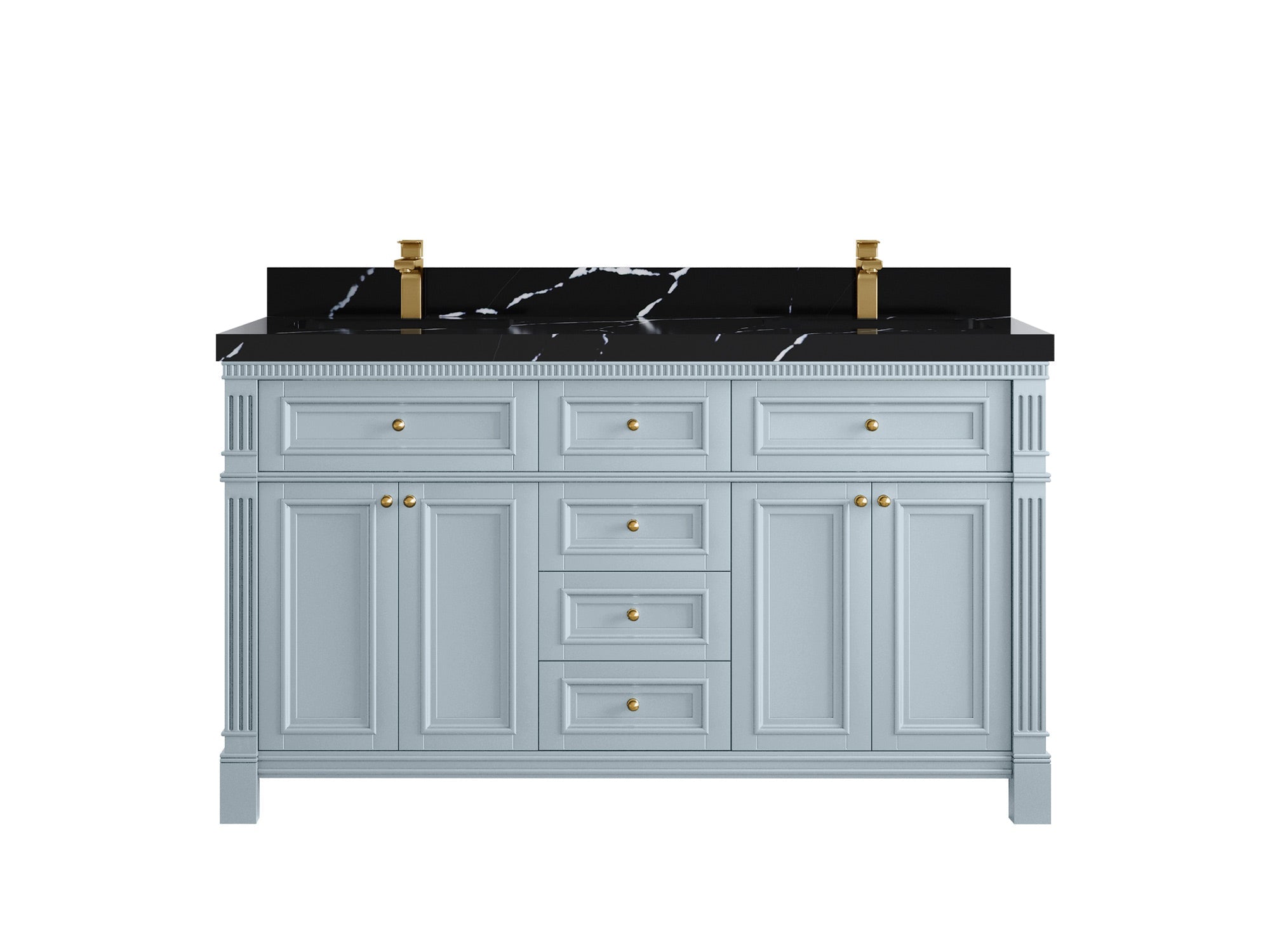 Paris 60 in. W x 22 in. D Double Sink Bathroom Vanity - Willow Bath and Vanity