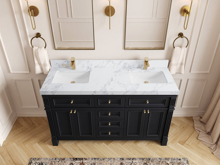 Paris 60 in. W x 22 in. D Double Sink Bathroom Vanity - photo 13