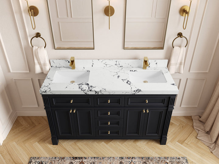 Paris 60 in. W x 22 in. D Double Sink Bathroom Vanity - photo 39
