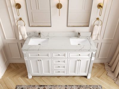 Paris 60 in. W x 22 in. D Double Sink Bathroom Vanity - Willow Bath and Vanity