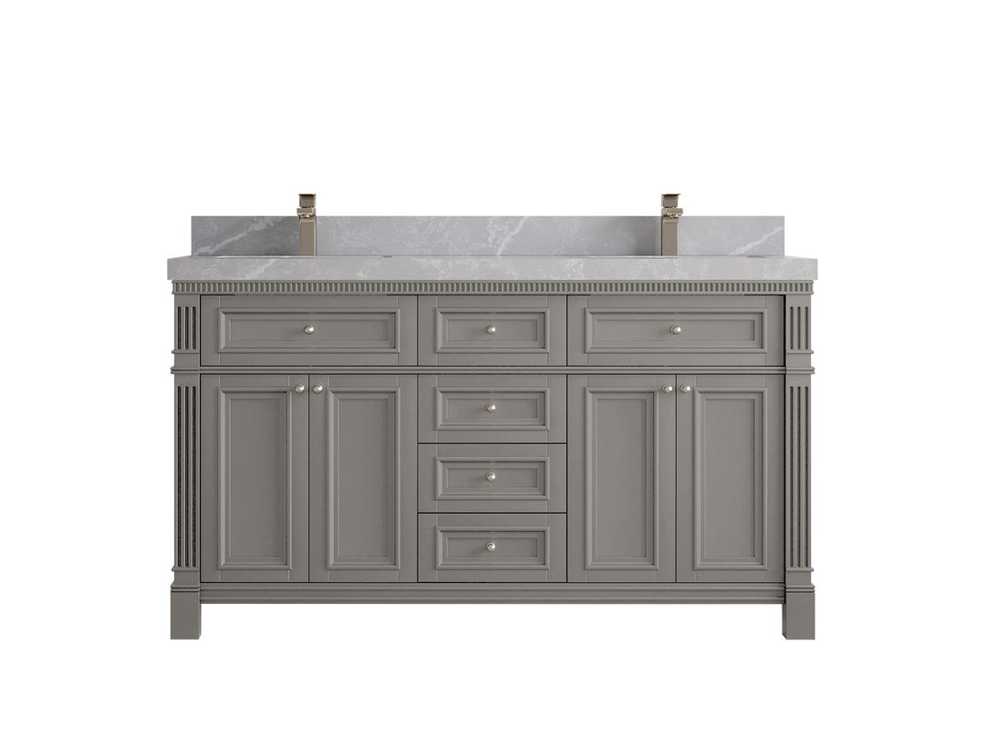 Paris 60 in. W x 22 in. D Double Sink Bathroom Vanity - Willow Bath and Vanity