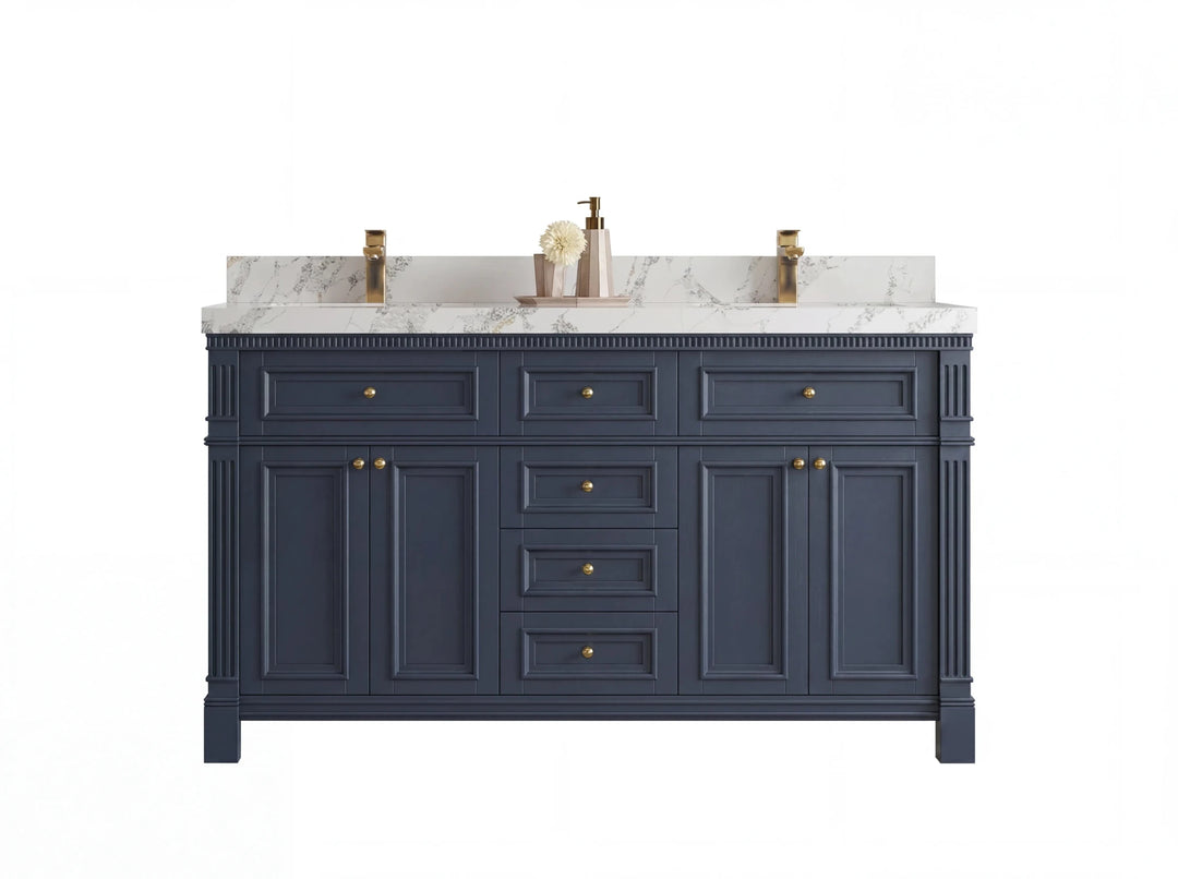 Paris 60 in. W x 22 in. D Double Sink Bathroom Vanity | 
              
                Hale Navy Blue
                
                  
             - PRS-CAB-HLN-59D - photo №1