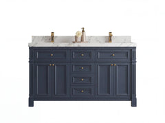 Paris 60 in. W x 22 in. D Double Sink Bathroom Vanity - photo 1