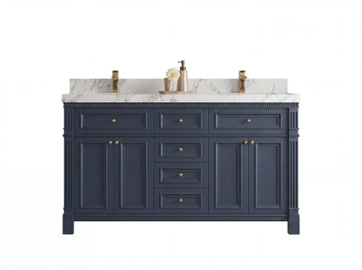Paris 60 in. W x 22 in. D Double Sink Bathroom Vanity - Willow Bath and Vanity