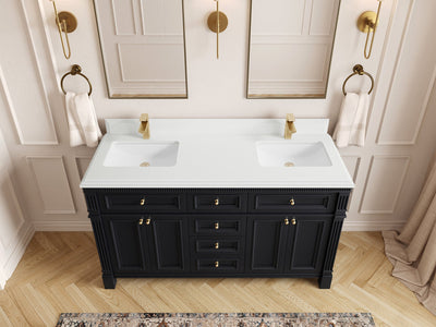 Paris 60 in. W x 22 in. D Double Sink Bathroom Vanity - Willow Bath and Vanity