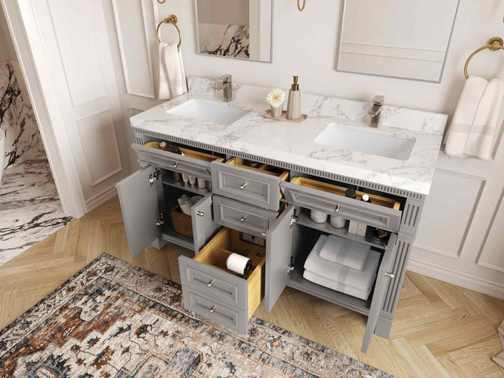 Paris 60 in. W x 22 in. D Double Sink Bathroom Vanity - photo 3