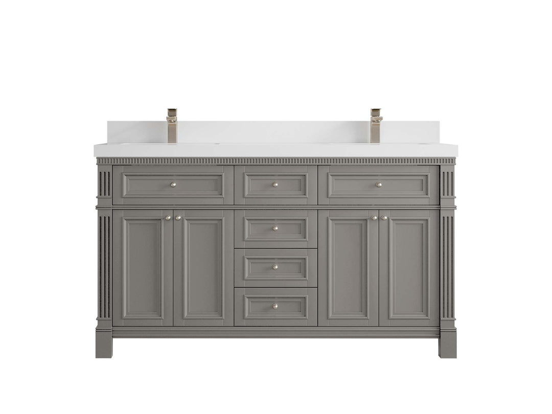 Paris 60 in. W x 22 in. D Double Sink Bathroom Vanity - Willow Bath and Vanity