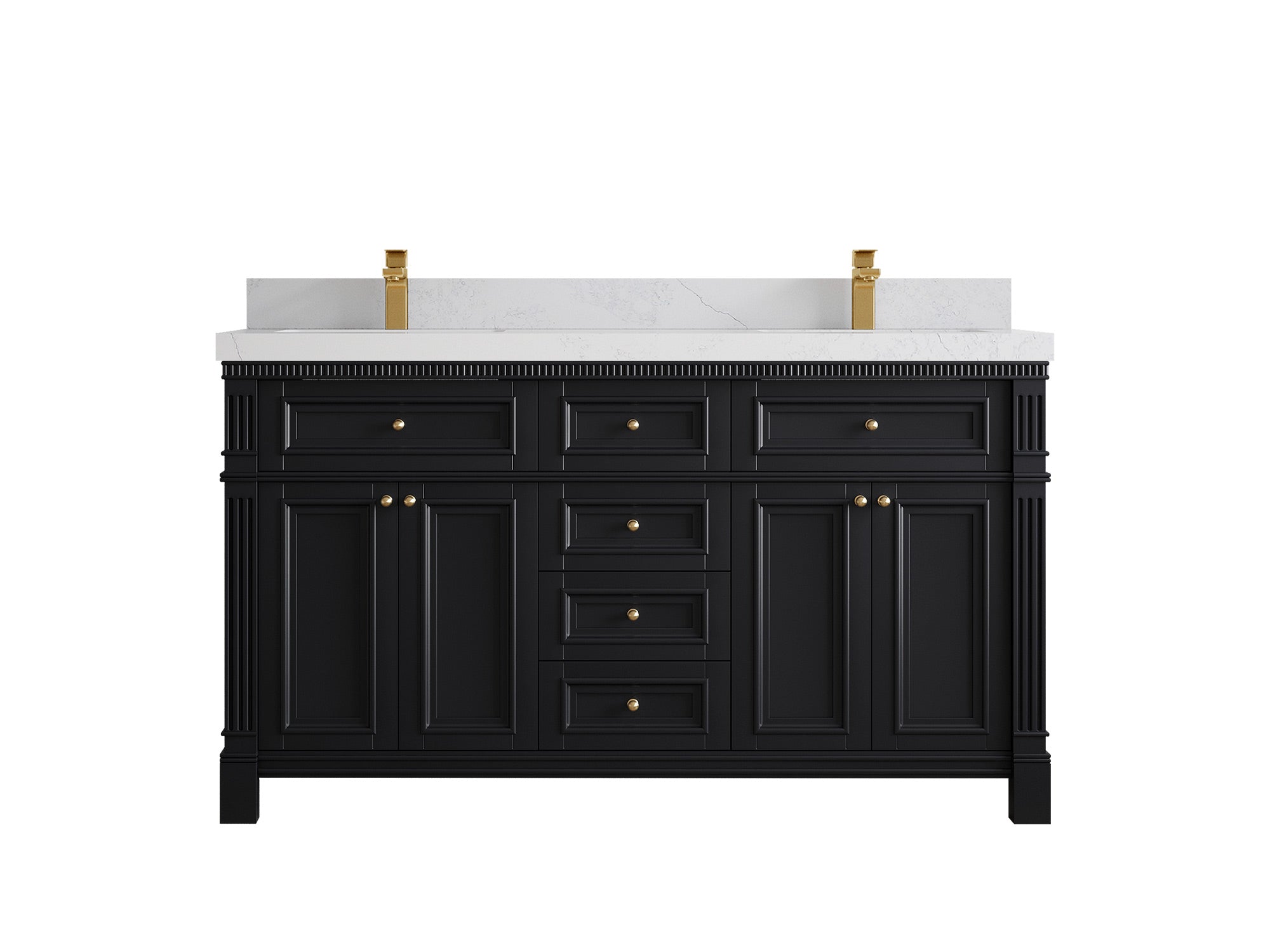 Paris 60 in. W x 22 in. D Double Sink Bathroom Vanity - Willow Bath and Vanity