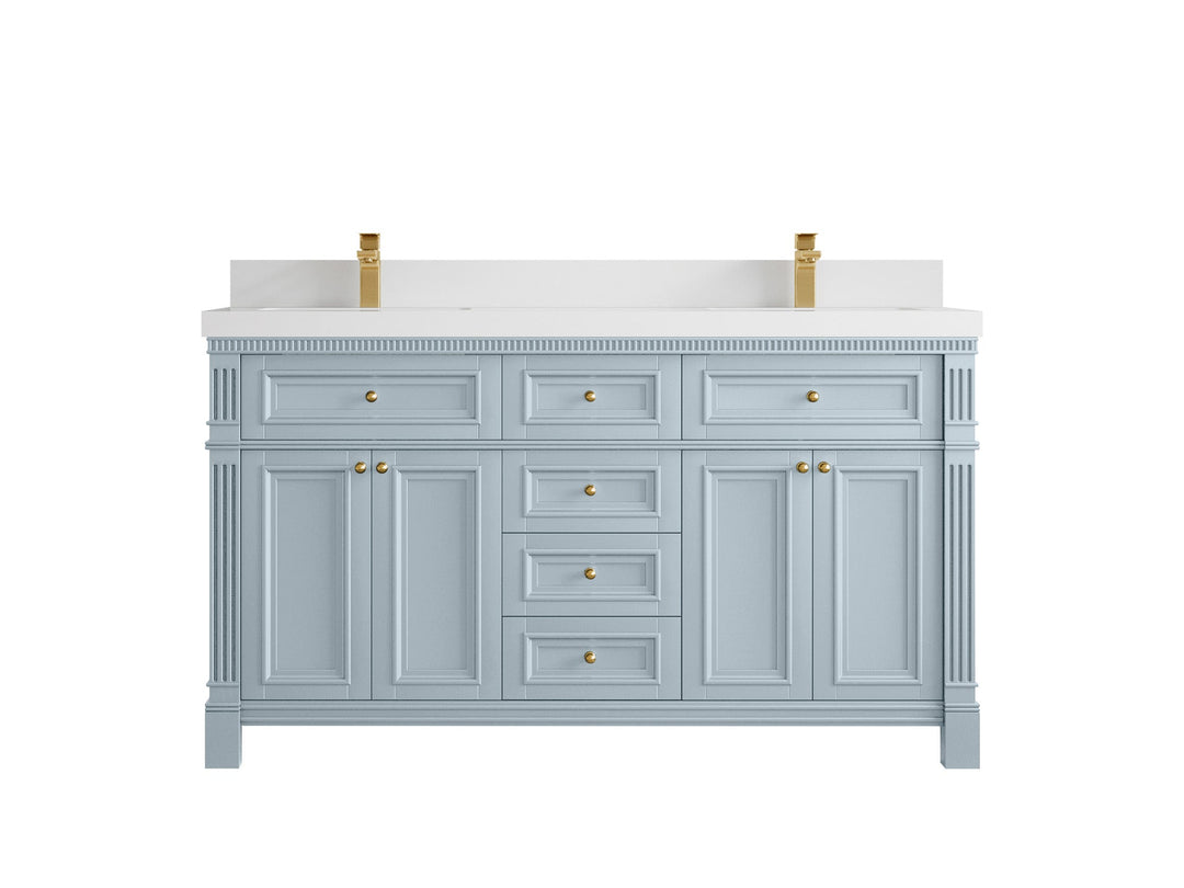 Paris 60 in. W x 22 in. D Double Sink Bathroom Vanity - Willow Bath and Vanity