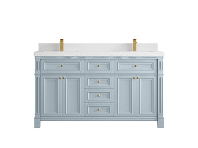 Paris 60 in. W x 22 in. D Double Sink Bathroom Vanity - Willow Bath and Vanity
