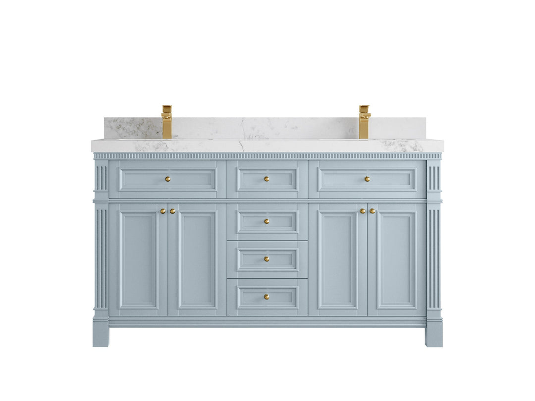 Paris 60 in. W x 22 in. D Double Sink Bathroom Vanity - Willow Bath and Vanity