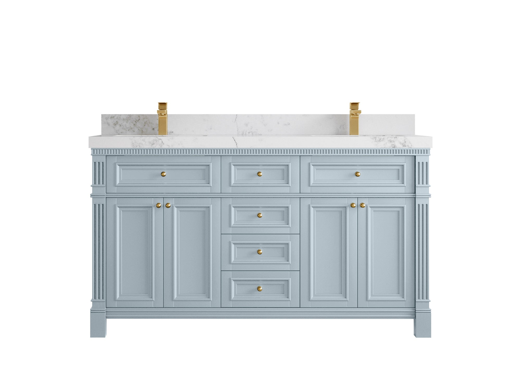Paris 60 in. W x 22 in. D Double Sink Bathroom Vanity - Willow Bath and Vanity