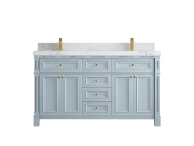 Paris 60 in. W x 22 in. D Double Sink Bathroom Vanity - Willow Bath and Vanity