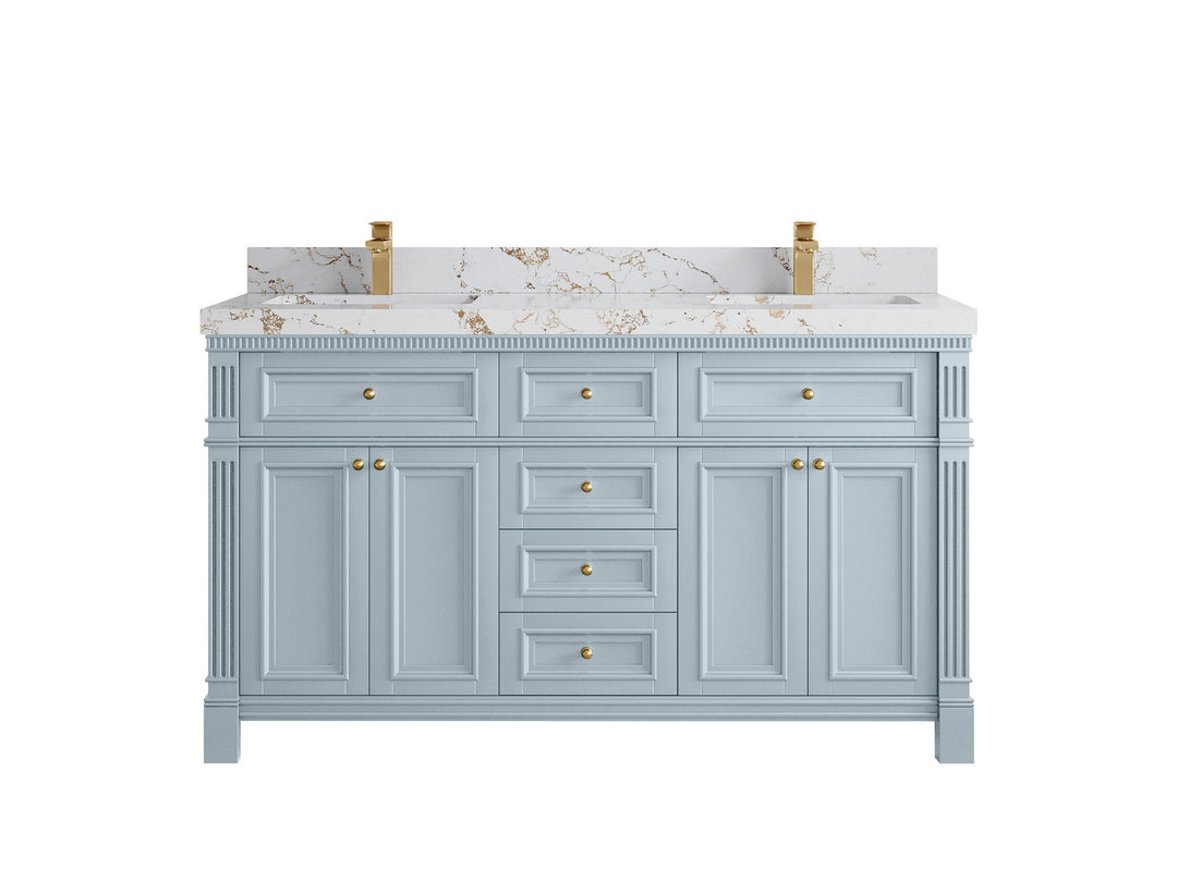 Paris 60 in. W x 22 in. D Double Sink Bathroom Vanity - Willow Bath and Vanity