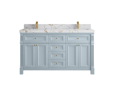 Paris 60 in. W x 22 in. D Double Sink Bathroom Vanity - Willow Bath and Vanity
