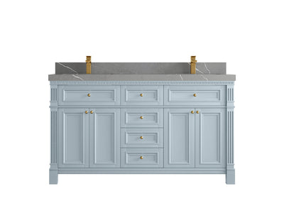 Paris 60 in. W x 22 in. D Double Sink Bathroom Vanity - Willow Bath and Vanity