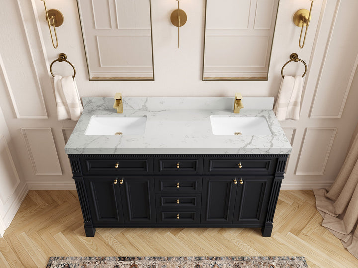 Paris 60 in. W x 22 in. D Double Sink Bathroom Vanity - photo 41
