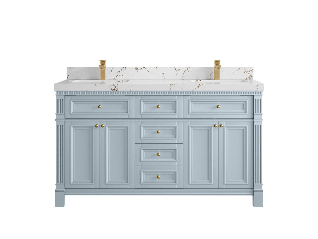 Paris 60 in. W x 22 in. D Double Sink Bathroom Vanity - Willow Bath and Vanity