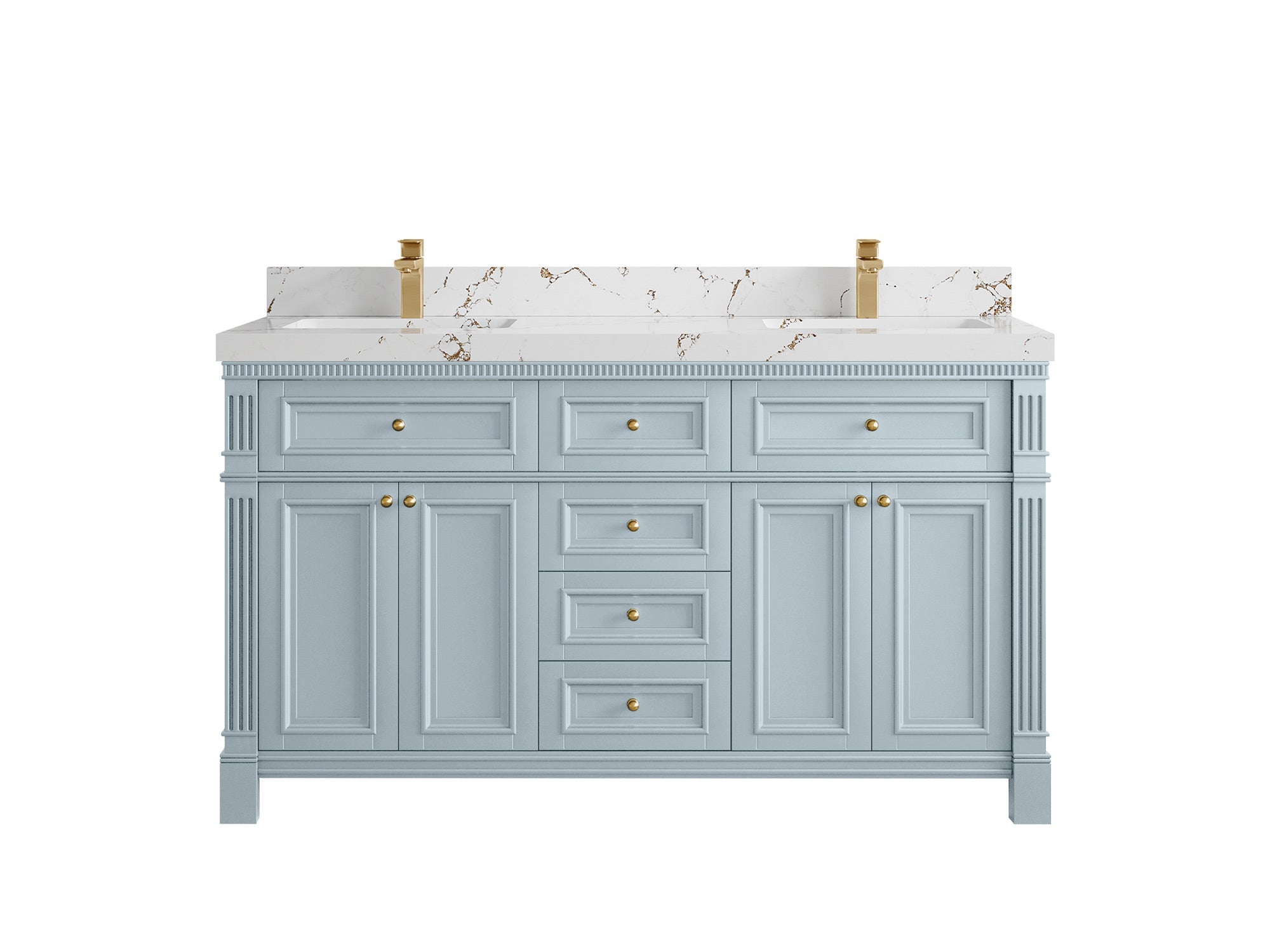 Paris 60 in. W x 22 in. D Double Sink Bathroom Vanity - Willow Bath and Vanity