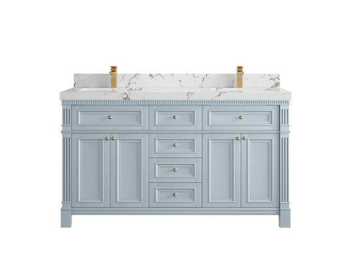 Paris 60 in. W x 22 in. D Double Sink Bathroom Vanity - photo 36