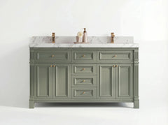Paris 60 in. W x 22 in. D Double Sink Bathroom Vanity - photo 1