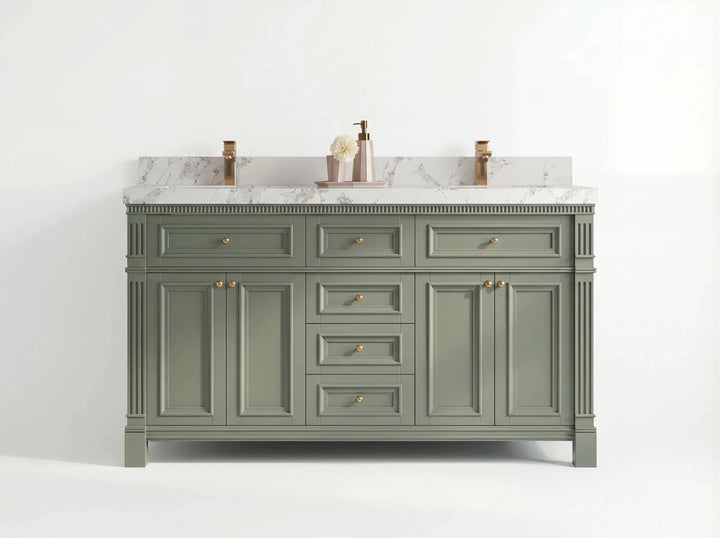 Paris 60 in. W x 22 in. D Double Sink Bathroom Vanity - photo 1