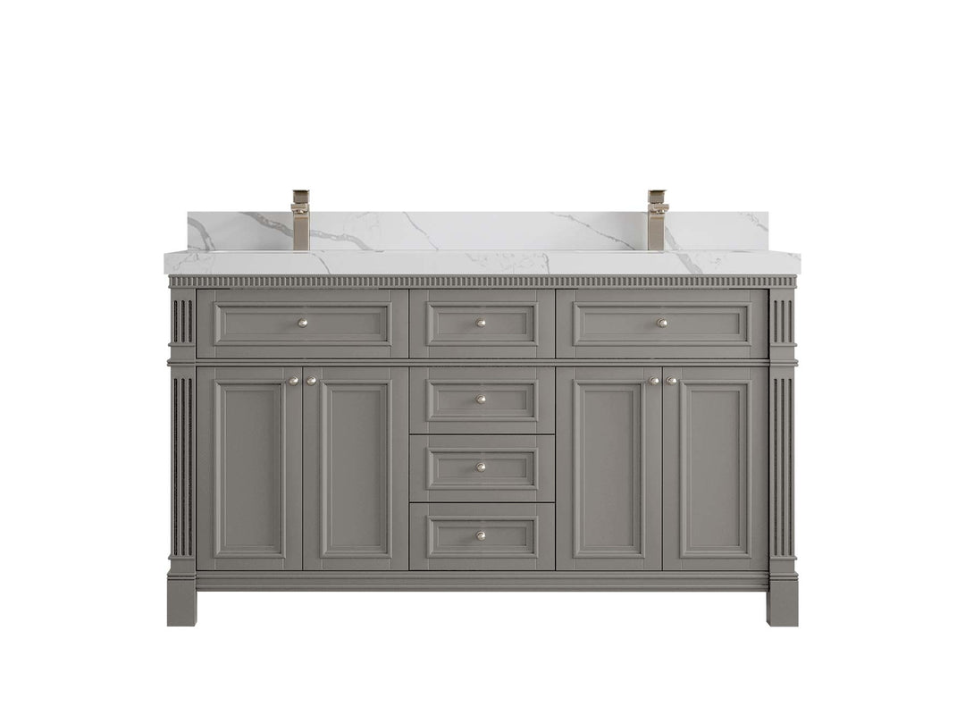 Paris 60 in. W x 22 in. D Double Sink Bathroom Vanity - Willow Bath and Vanity