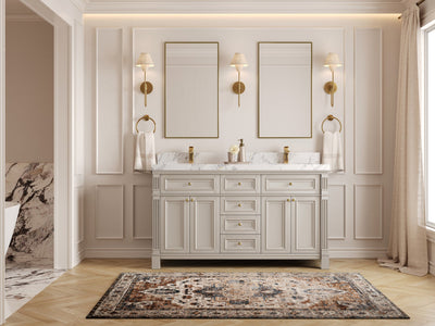 Paris 60 in. W x 22 in. D Double Sink Bathroom Vanity - Willow Bath and Vanity