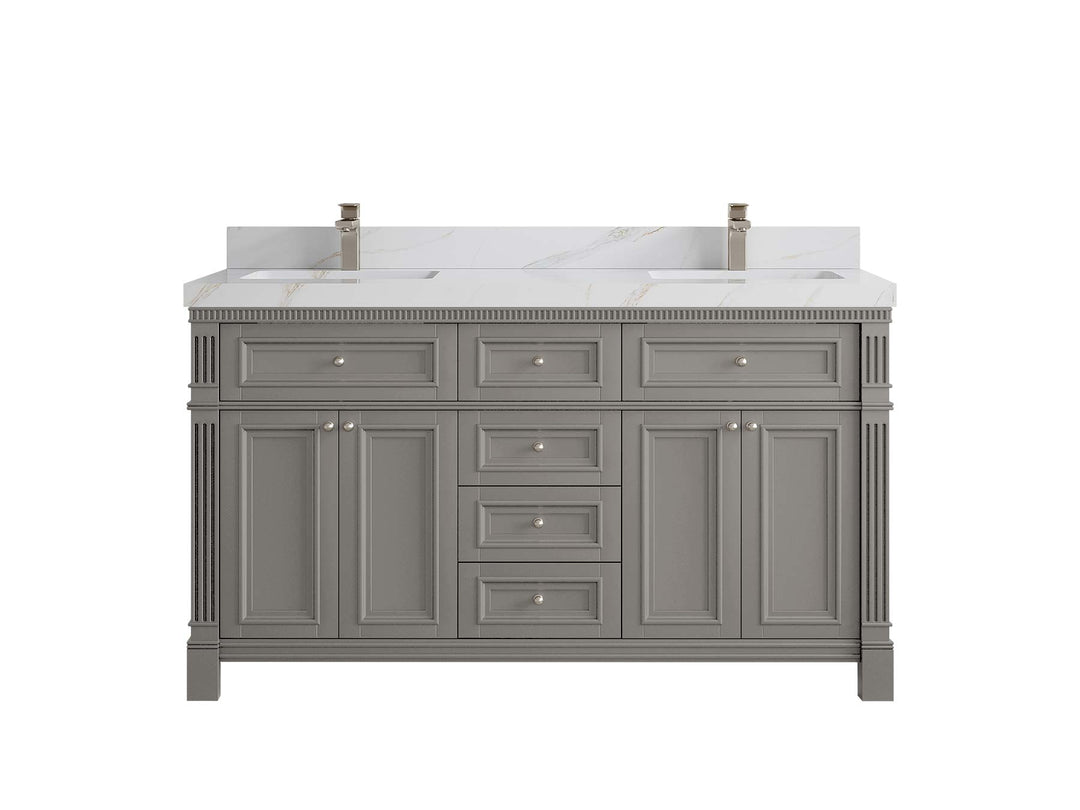 Paris 60 in. W x 22 in. D Double Sink Bathroom Vanity - Willow Bath and Vanity