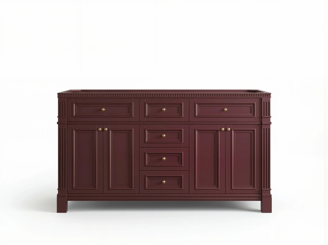 Paris 60 in. W x 22 in. D Double Sink Bathroom Vanity | 
              
                Burgundy
                
                  
             - PRS_BGD_CA_BK_60D - photo №26