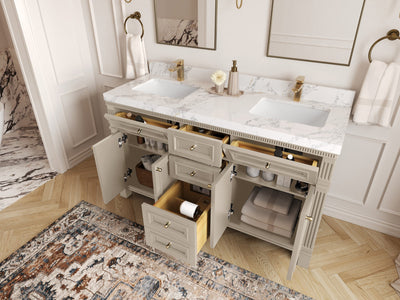 Paris 60 in. W x 22 in. D Double Sink Bathroom Vanity - Willow Bath and Vanity