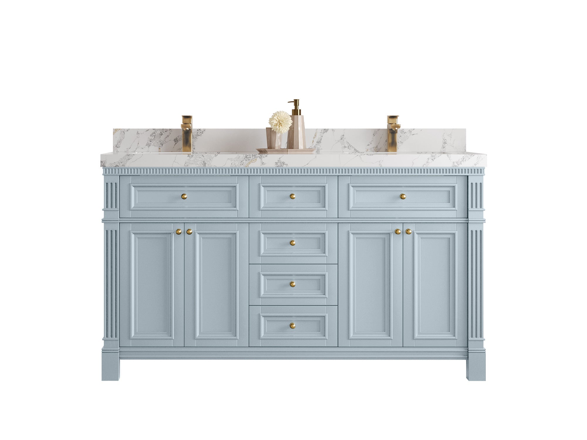 Paris 60 in. W x 22 in. D Double Sink Bathroom Vanity - Willow Bath and Vanity