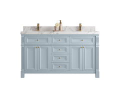 Paris 60 in. W x 22 in. D Double Sink Bathroom Vanity - photo 1