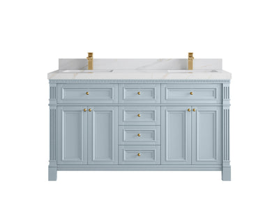 Paris 60 in. W x 22 in. D Double Sink Bathroom Vanity - Willow Bath and Vanity