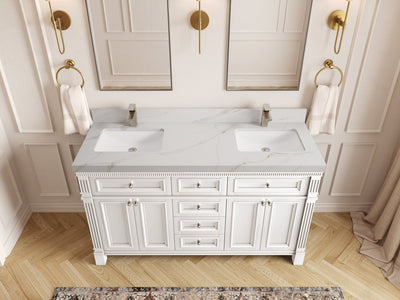Paris 60 in. W x 22 in. D Double Sink Bathroom Vanity - Willow Bath and Vanity