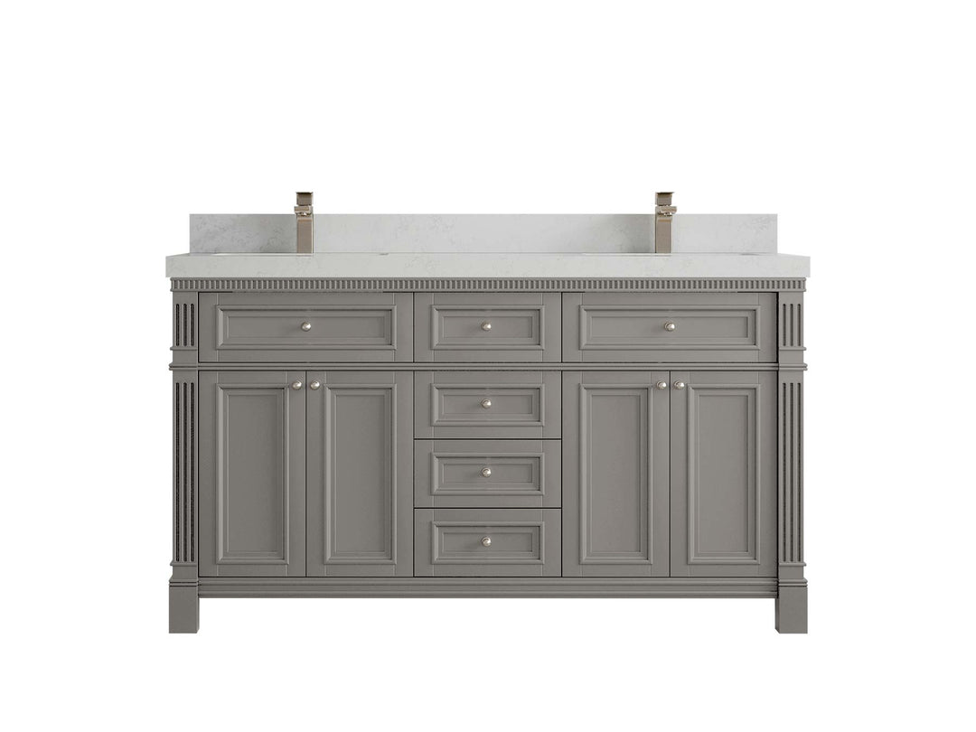 Paris 60 in. W x 22 in. D Double Sink Bathroom Vanity - Willow Bath and Vanity
