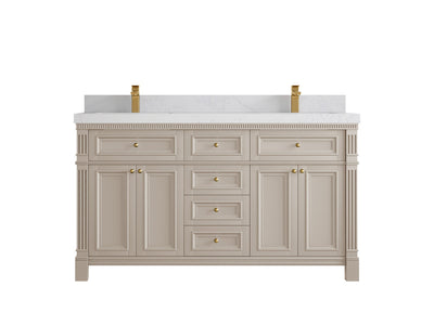 Paris 60 in. W x 22 in. D Double Sink Bathroom Vanity - Willow Bath and Vanity