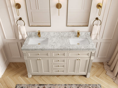 Paris 60 in. W x 22 in. D Double Sink Bathroom Vanity - Willow Bath and Vanity